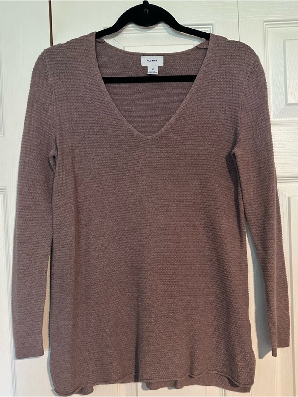 Old Navy Purple Ribbed V-Neck Sweater